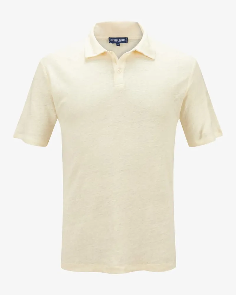 Frescobol Carioca Mello Leinen-Poloshirt Weiß