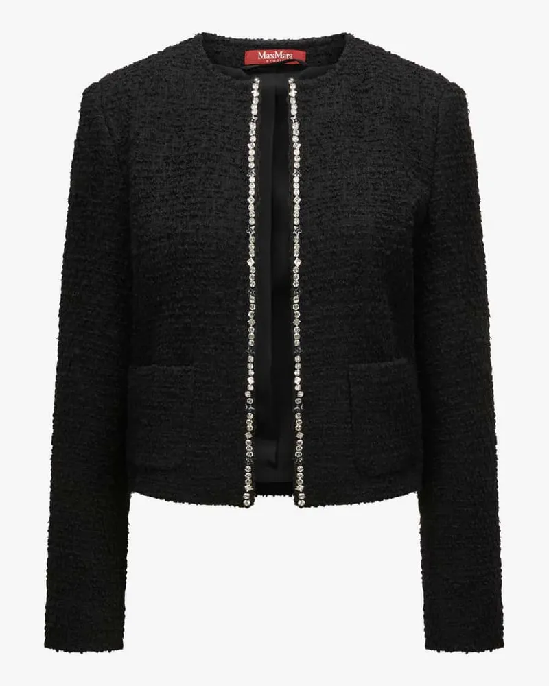 Max Mara Onirica Bouclé-Jacke Schwarz