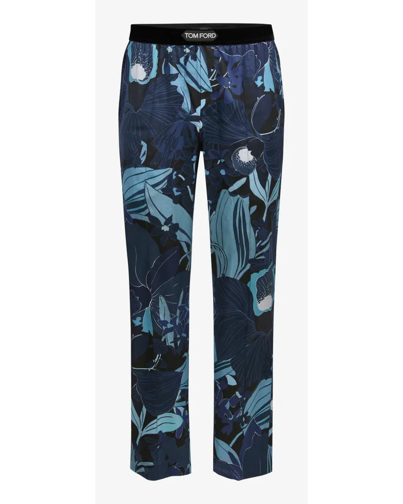 Tom Ford Seiden-Pyjamahose Blau