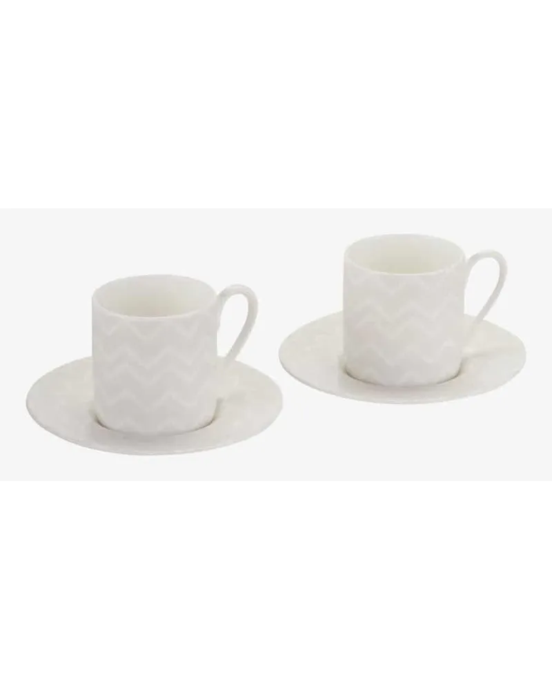 Missoni Home Zig Zag White Espressotassen-Set Weiß