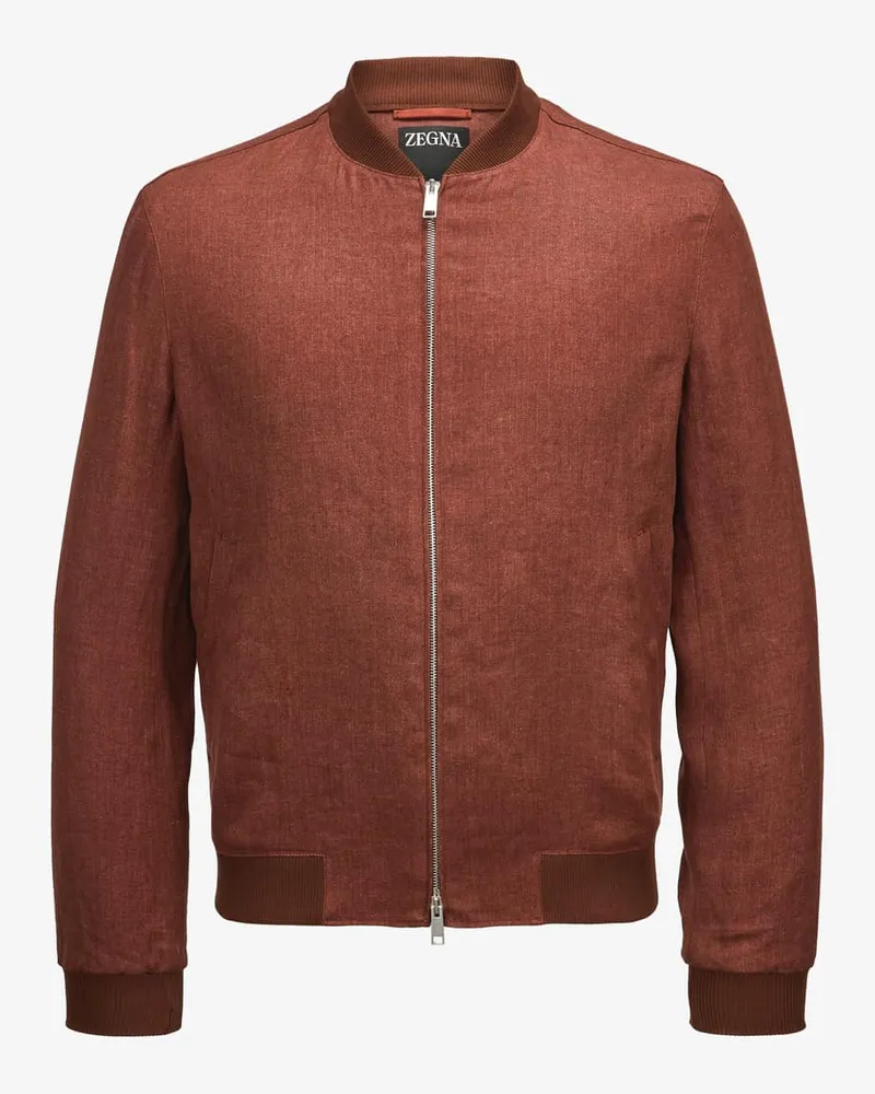 Ermenegildo Zegna Oasi Leinen-Blouson Rot