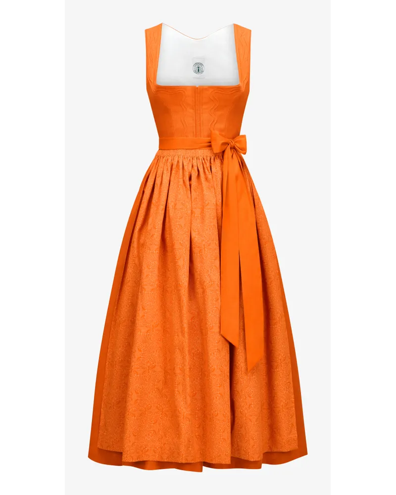 Tostmann Grace Leinendirndl lang mit Schürze Orange