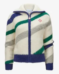 Casablanca Paris Striped Fluffy Strickjacke Bunt