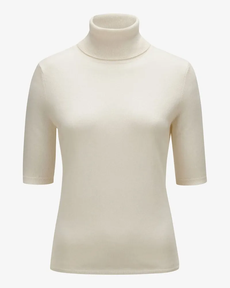 ALLUDE Cashmere-Rollkragenshirt Weiß