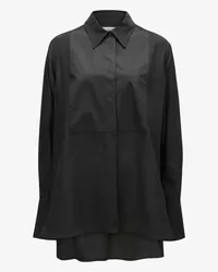 Victoria Beckham Seiden-Hemdbluse Schwarz