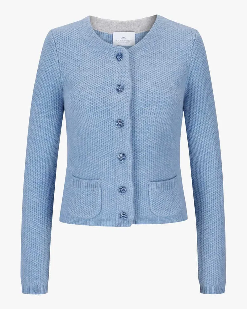 Lodenfrey Trachten-Cashmere-Strickjacke Blau