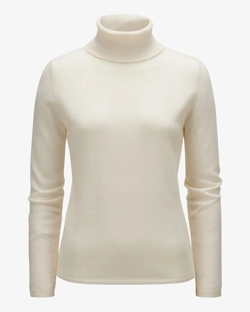 ALLUDE Cashmere-Rollkragenpullover Weiß