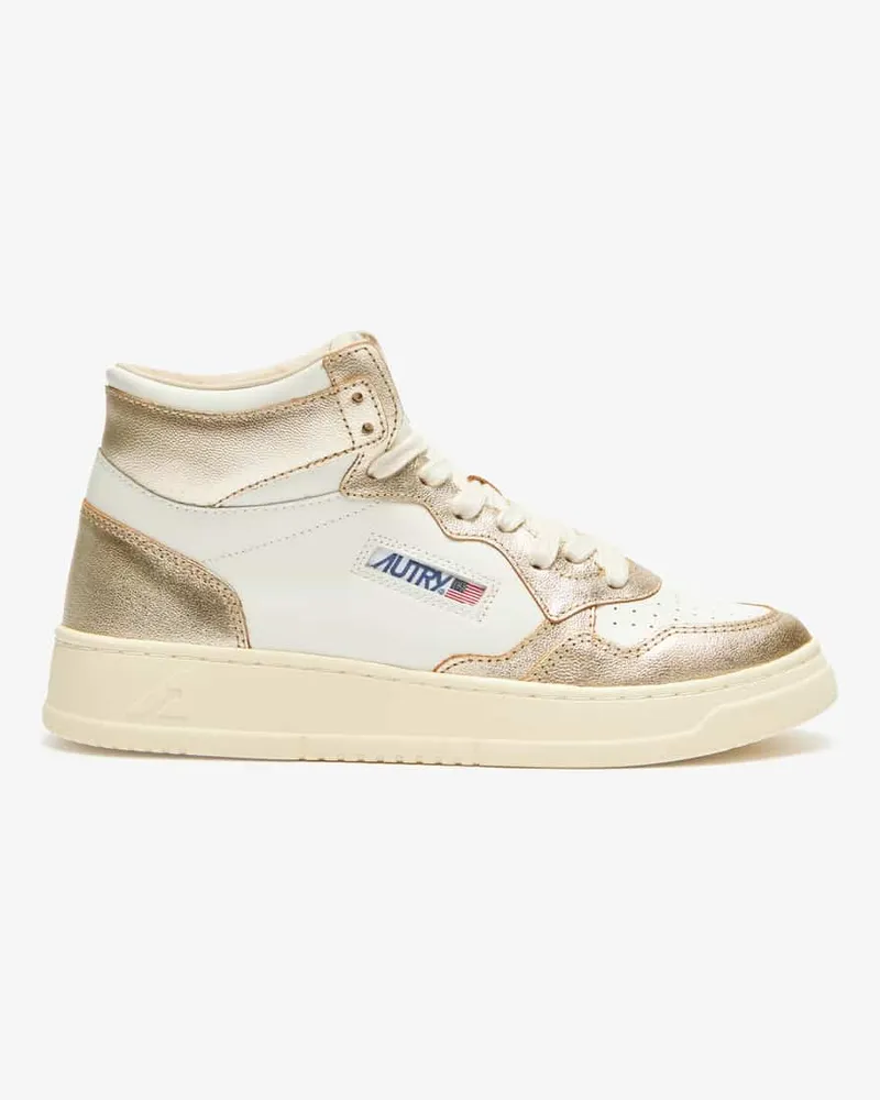 AUTRY Metallic Medalist Mid Sneaker Gold