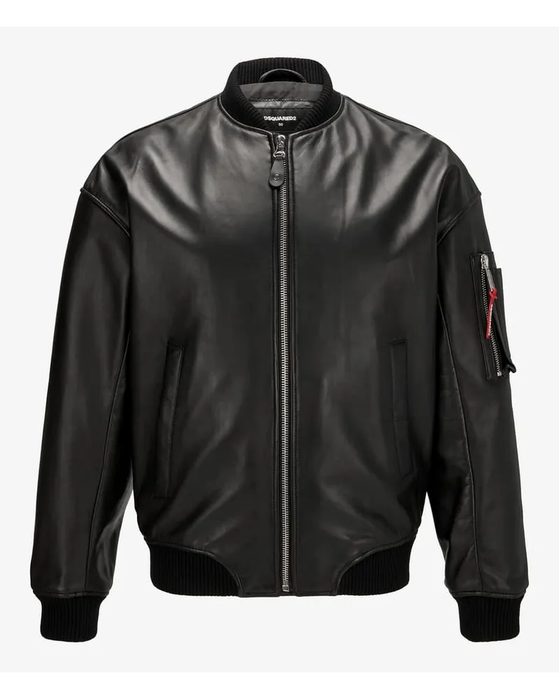 Dsquared2 Lederjacke Schwarz