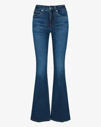 Veronica Beard Beverly Jeans High Rise Skinny Flare Blau