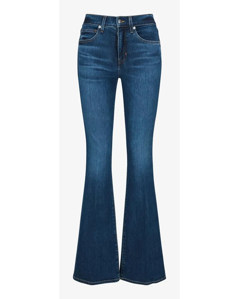 Veronica Beard Beverly Jeans High Rise Skinny Flare Blau