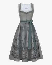 Silk & Pearls x LODENFREY Midi-Dirndl mit Spitzenschürze Grau