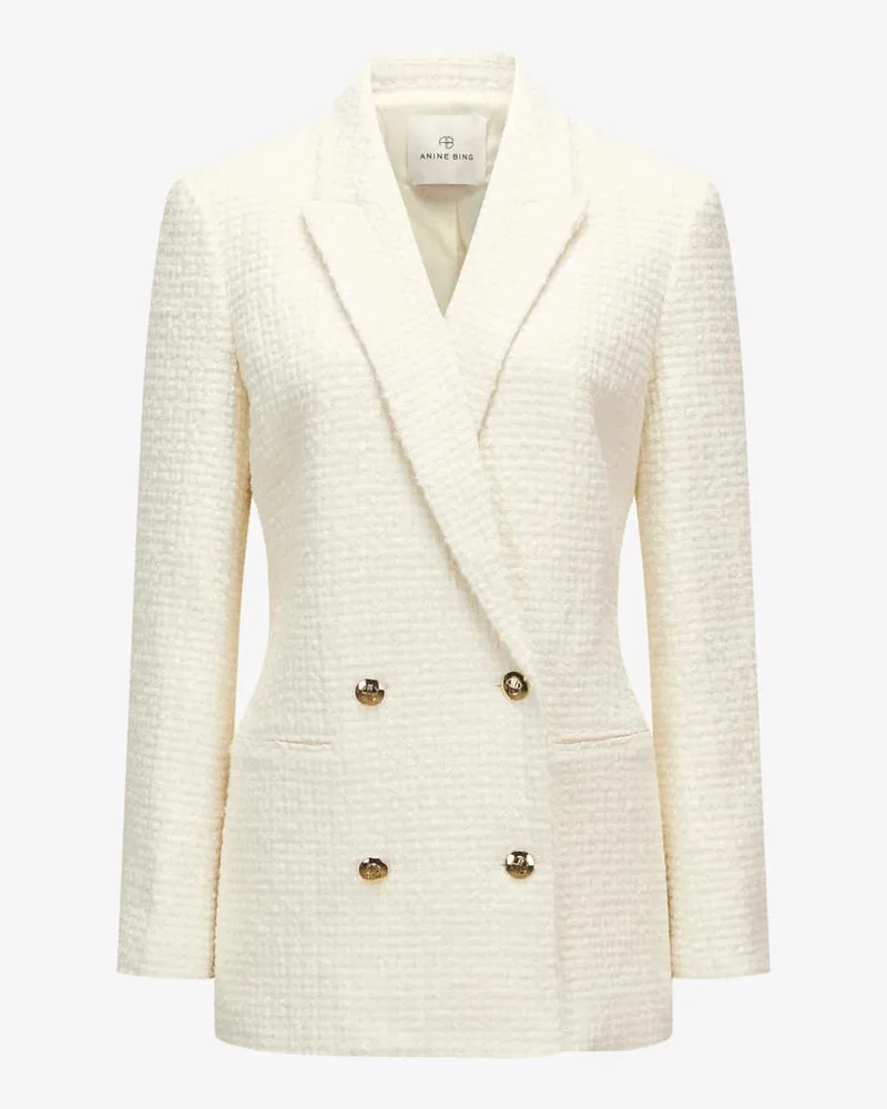 Anine Bing Bouclé-Blazer Weiß