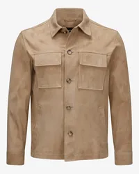 Arma Mex Leder-Shirtjacket Beige