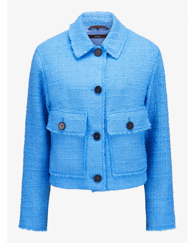 windsor. Bouclé-Blazer Blau