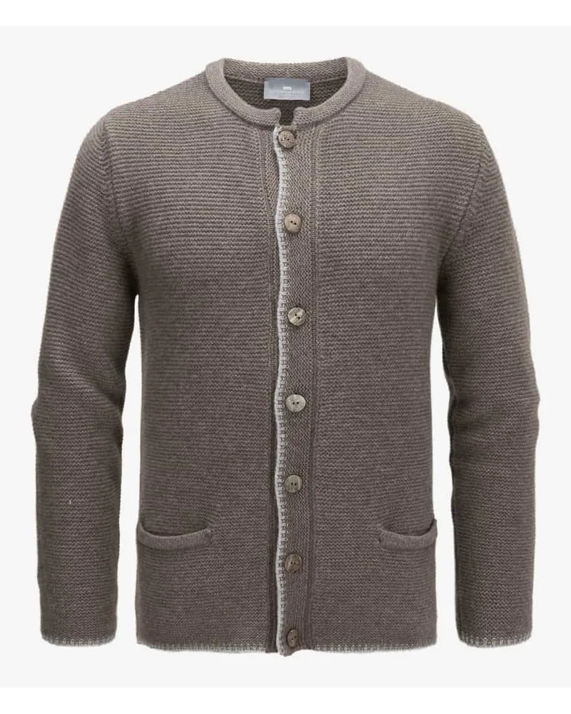 Lodenfrey Alex Trachten-Cashmere-Strickjacke Grau