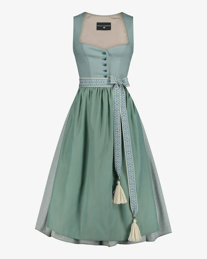 KINGA MATHE Rosenheim Midi-Dirndl mit Schürze Blau