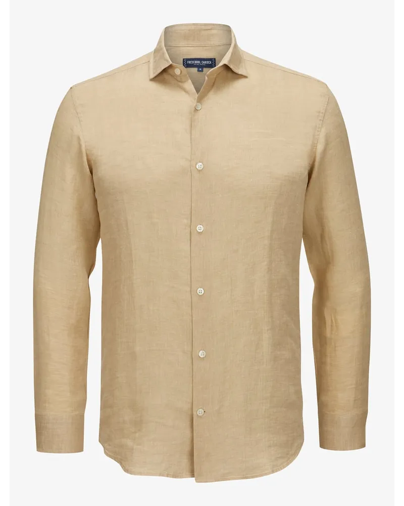 Frescobol Carioca Antonio Leinenhemd Beige