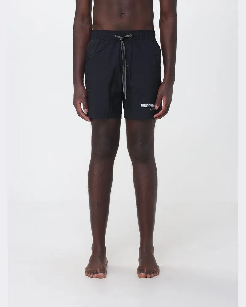 Murphy & Nye Badeshorts aus Polyamid mit elastischem Bund und Kordelzug Schwarz