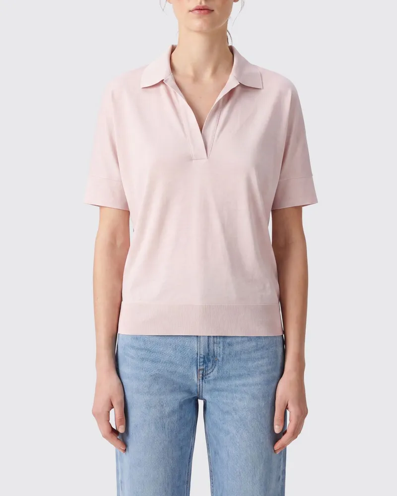Herno Slim-Fit-Polohemd aus Lyocell-Strick mit französischem Kragen Puder