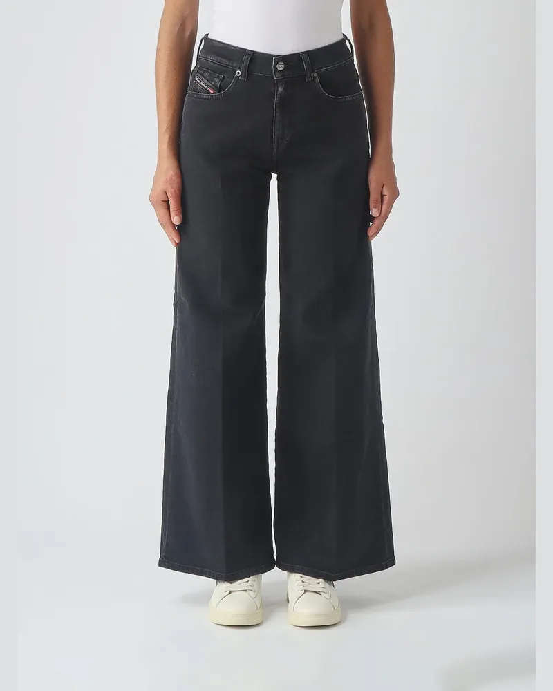 Diesel D-Akemi High-Waist Wide-Leg Jeans aus Stretch-Denim Schwarz