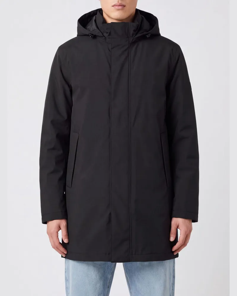 Herno Kurzer atmungsaktiver Gore-Tex®-Parka mit abnehmbarer Kapuze Schwarz