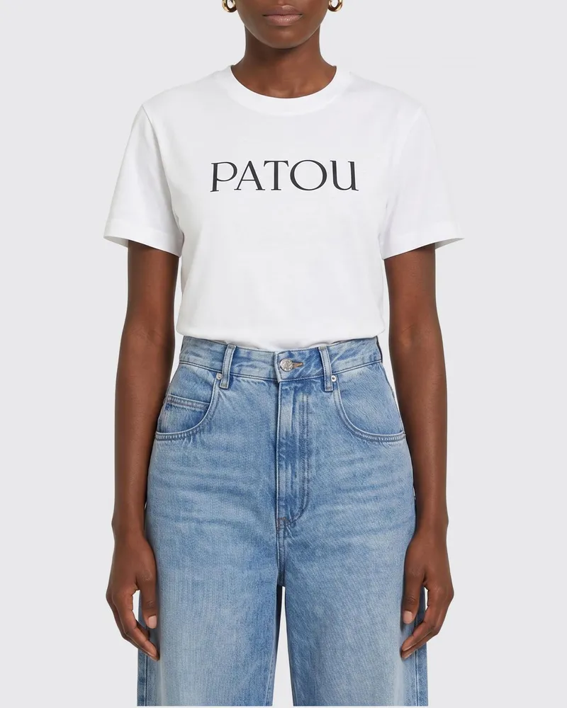 Patou Baumwoll-T-Shirt mit Logo Weiß