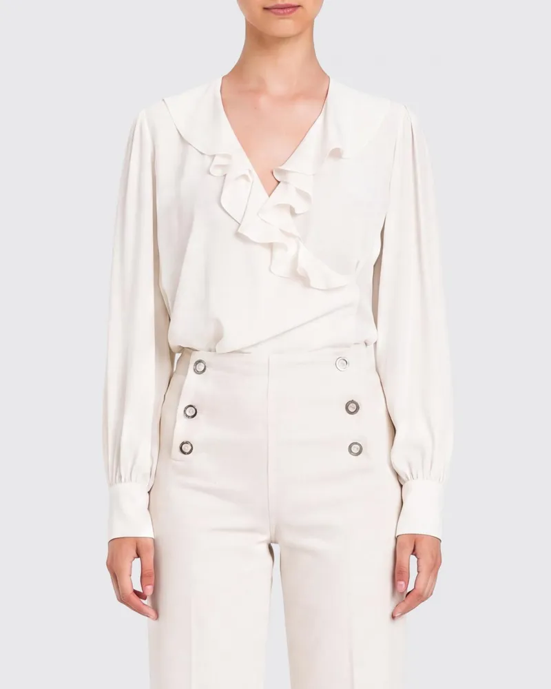 Twin-Set Bluse aus Viskosemischung Perle