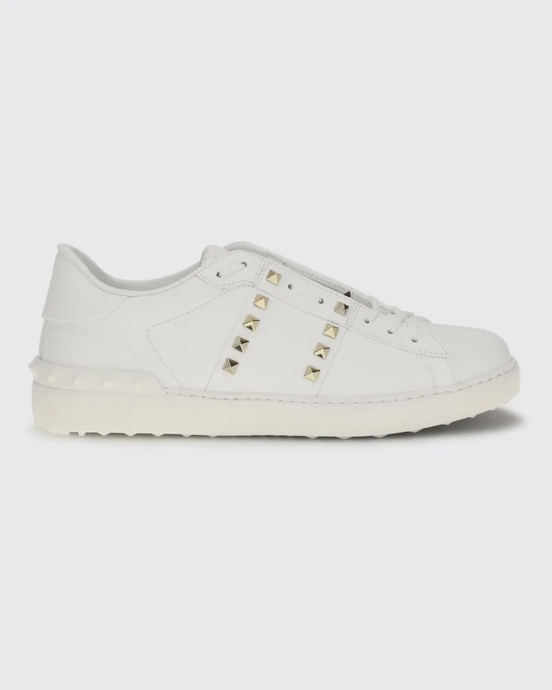 Valentino Garavani Rockstud Untitled-Sneaker aus Kalbsleder mit Nieten Weiß