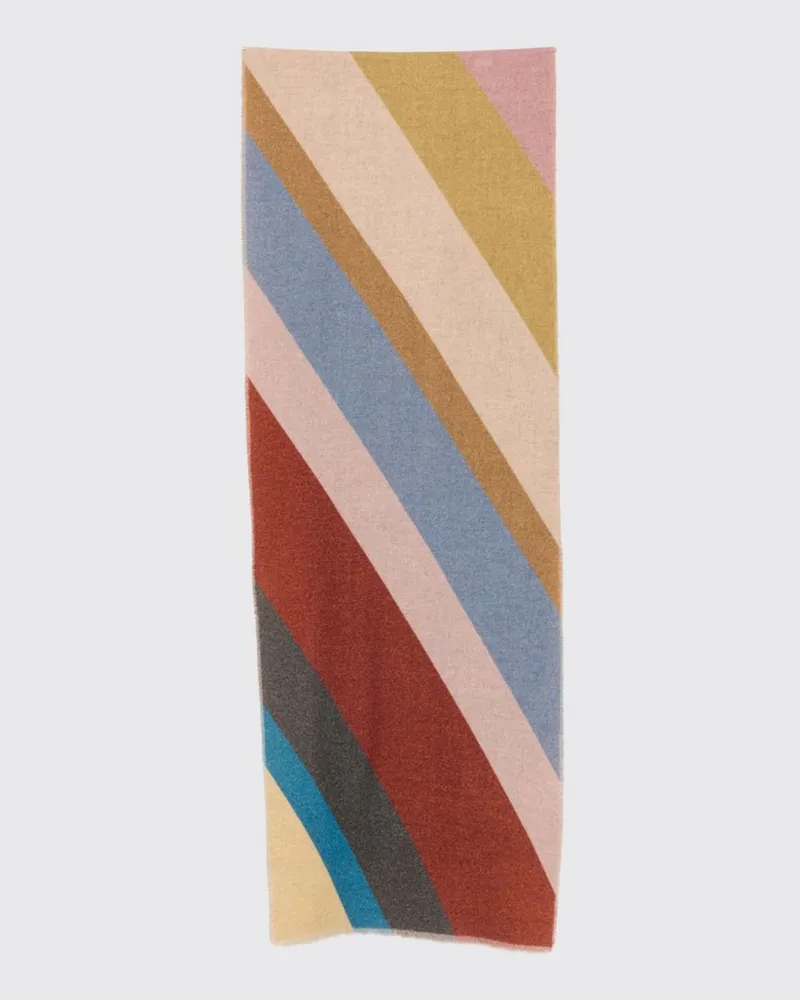 Paul Smith Mehrfarbig gestreifter Kaschmirschal von mit Fransenrändern Bunt