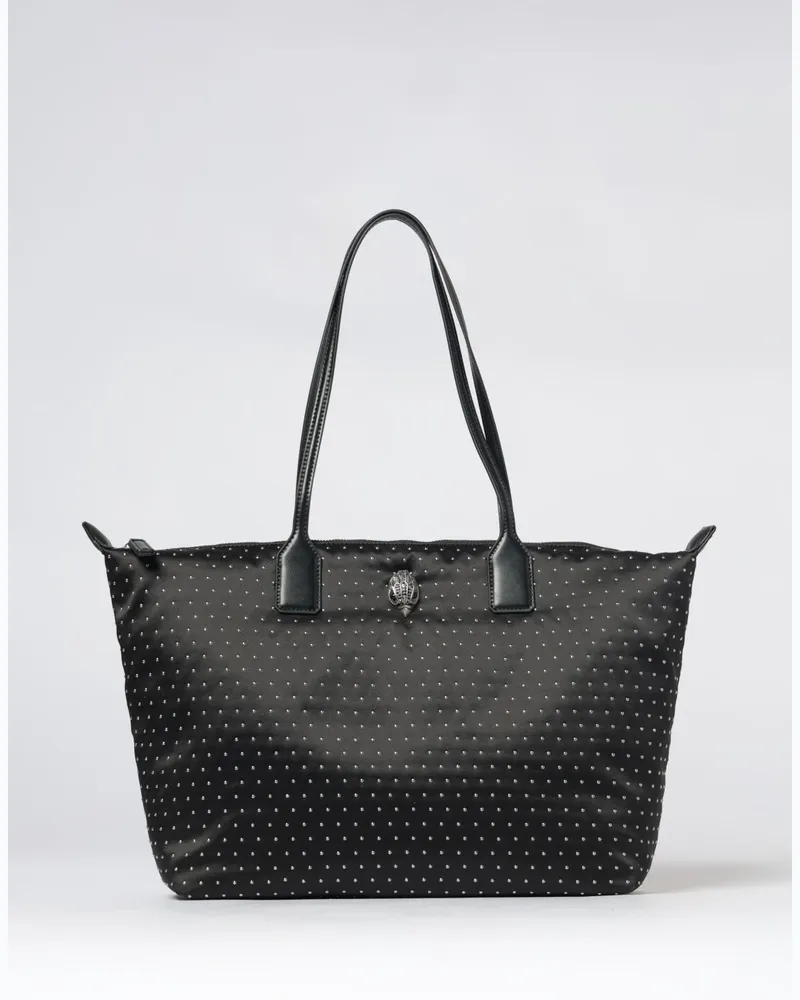 Kurt Geiger Große Tote-Tasche aus recyceltem Nylon mit Nieten Schwarz