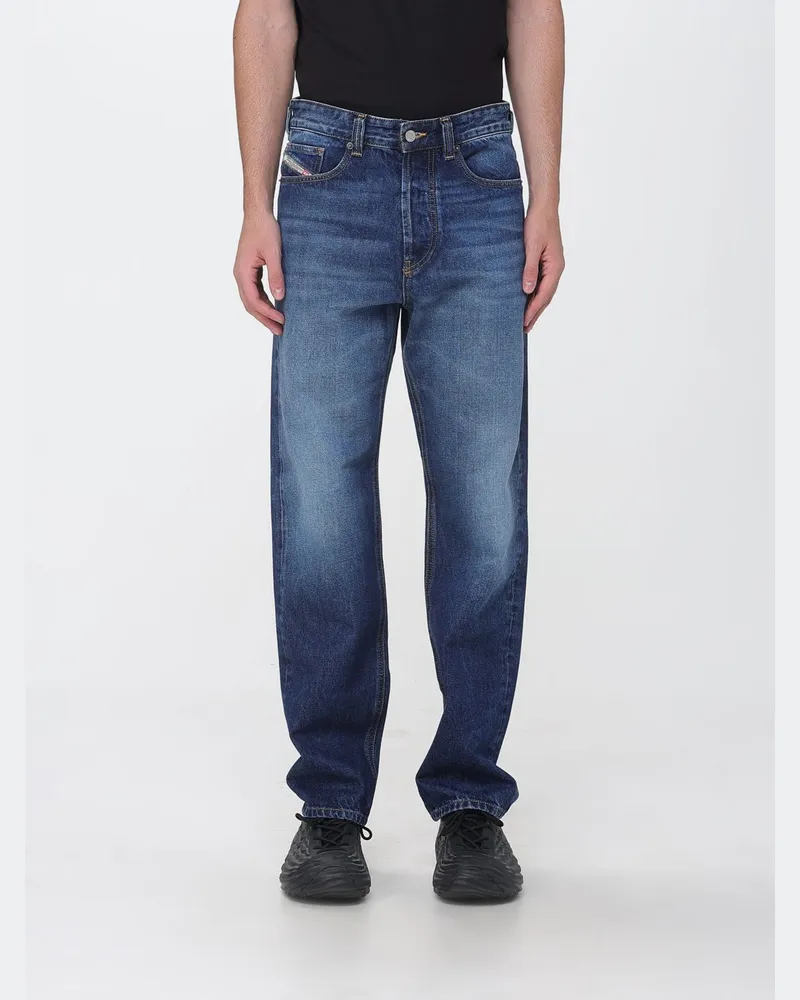 Diesel Mid-Rise Straight Jeans 2024 D-Macs aus Distressed-Denim Blau