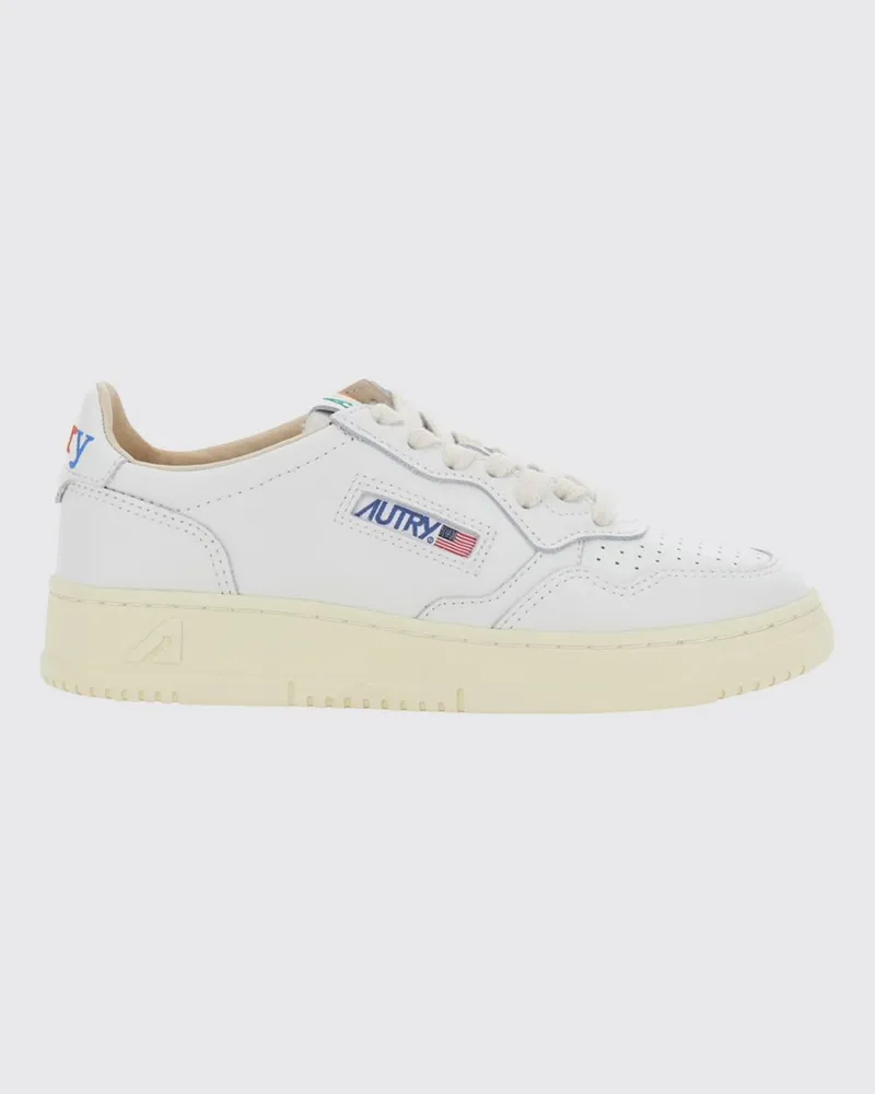 AUTRY Medalist Low Sneaker aus glattem Kalbsleder mit Kontrastdetails Weiß