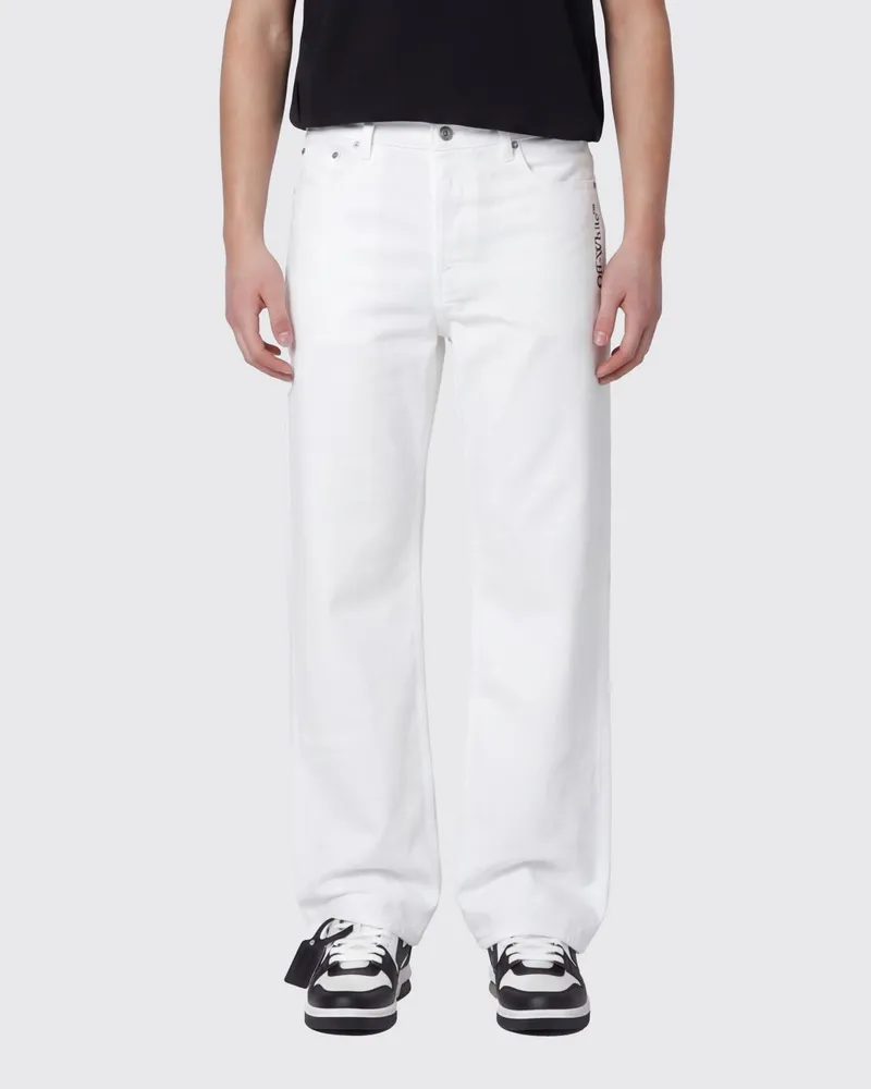 OFF-WHITE 5-Pocket-Jeans mit Logo Weiß