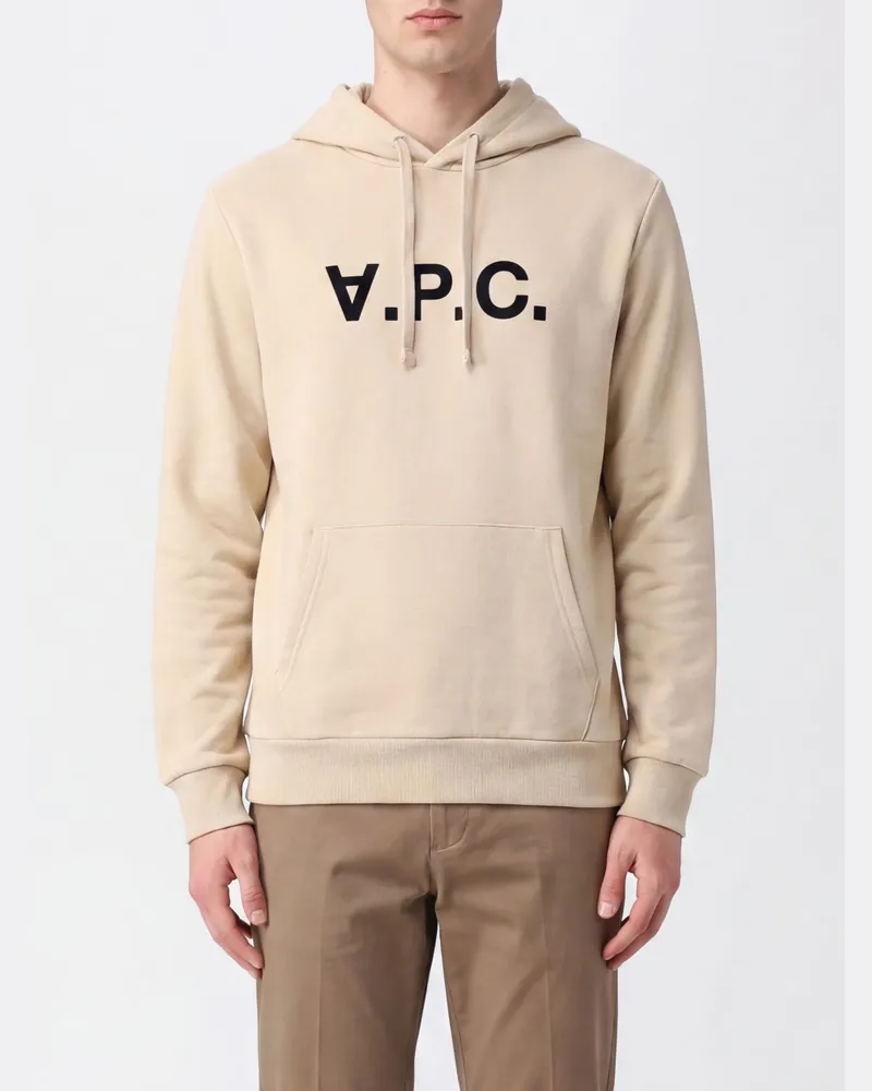 A.P.C. Hoodie aus Baumwolle mit Logo und Kängurutasche Mastik