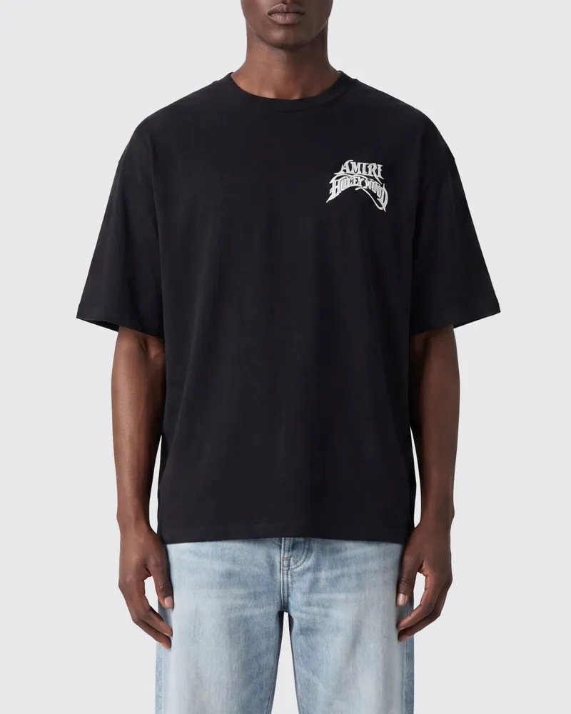 Amiri Relaxed Fit Baumwoll-T-Shirt mit Kontrastlogo Schwarz