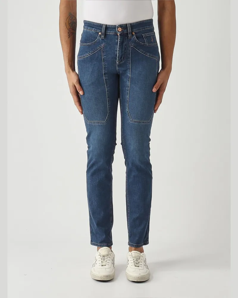 Jeckerson Slim Fit Stretch-Jeans aus Denim Blau