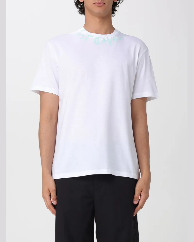 Just Cavalli Baumwoll-T-Shirt mit Logo Weiß