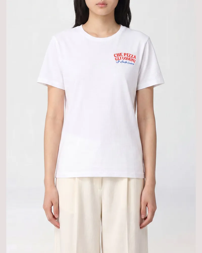 MC2 Saint Barth Baumwoll-T-Shirt mit Rundhalsausschnitt, Grafikdruck und Logo Bunt