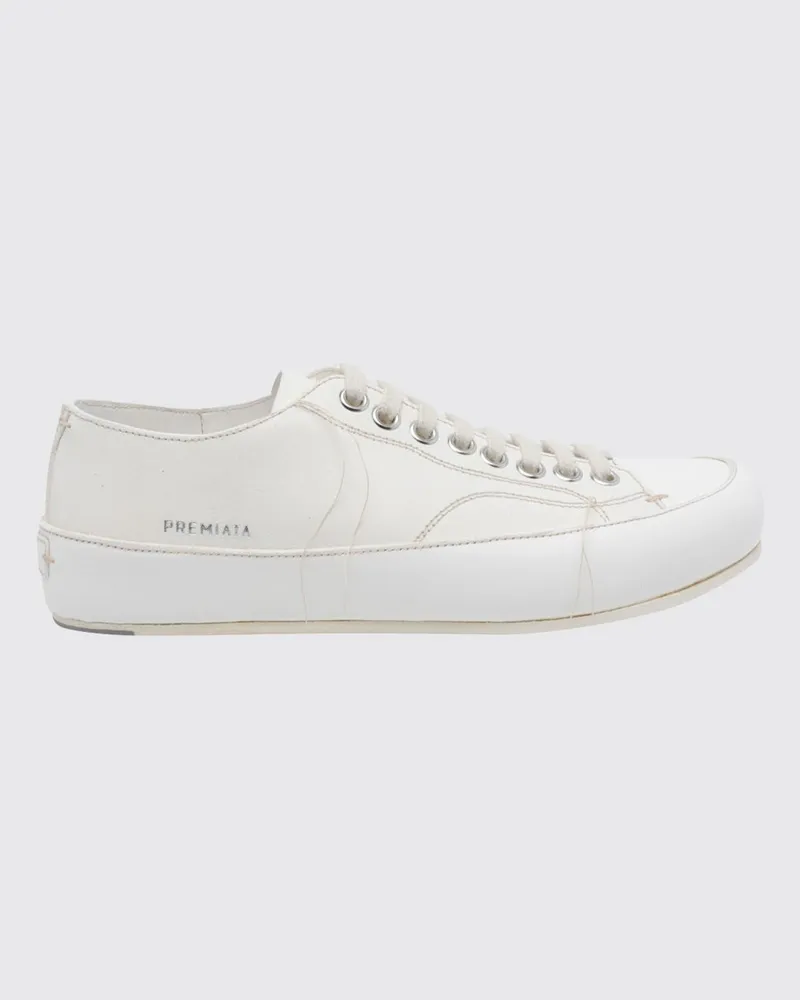 Premiata Low-Top-Sneaker aus glattem Kalbsleder mit laminiertem Seitenlogo Weiß