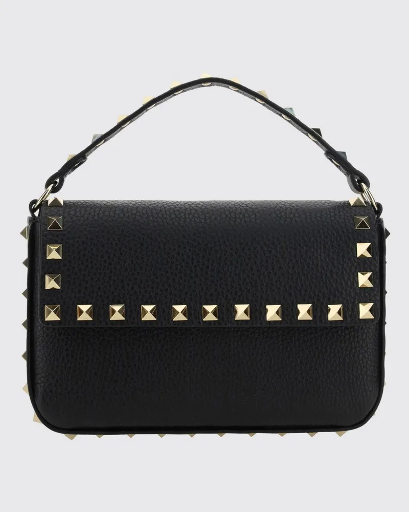Valentino Garavani Rockstud Mini-Handtasche aus genietetem Kalbsleder Schwarz