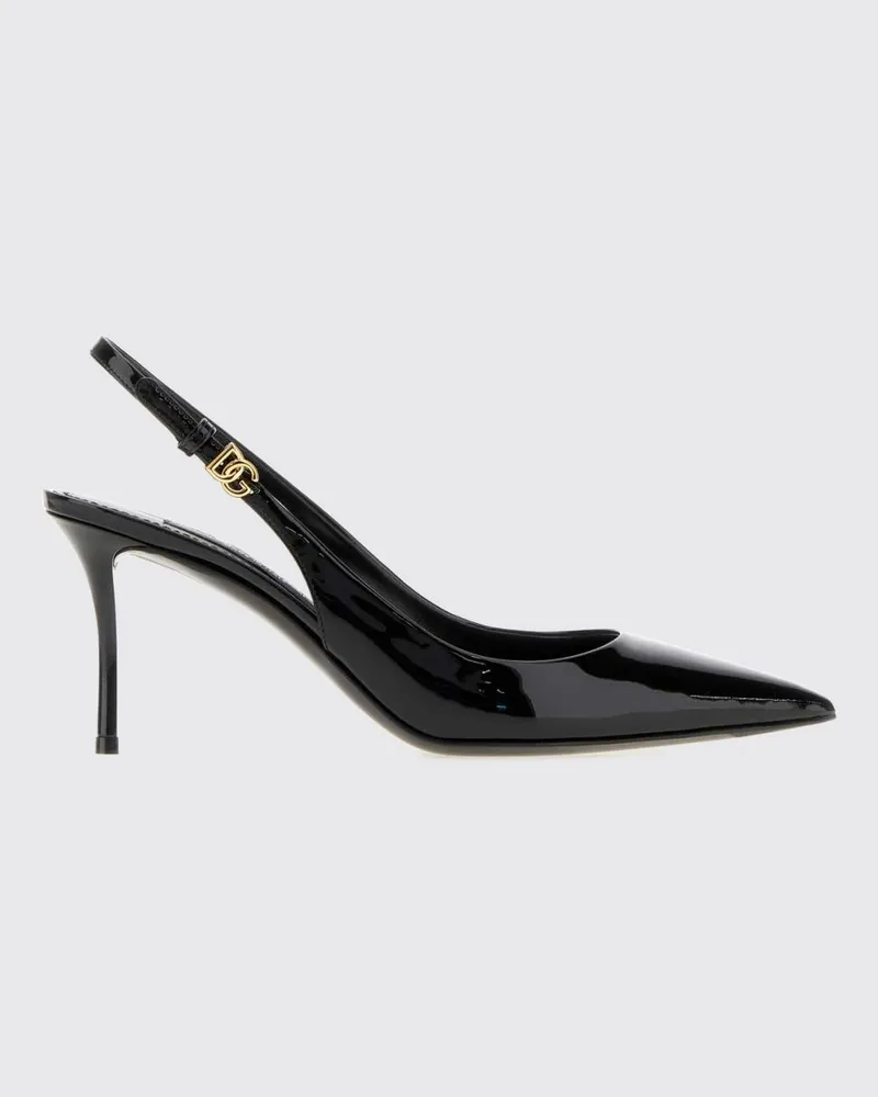 Dolce & Gabbana DOLCE  GABBANA Slingback-Pumps Dolce & Gabbana aus Lackleder mit DG-Logo Schwarz