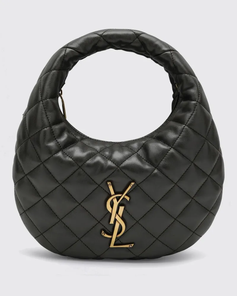 Saint Laurent ICARINO Hobo-Tasche aus gestepptem Nappaleder Grau