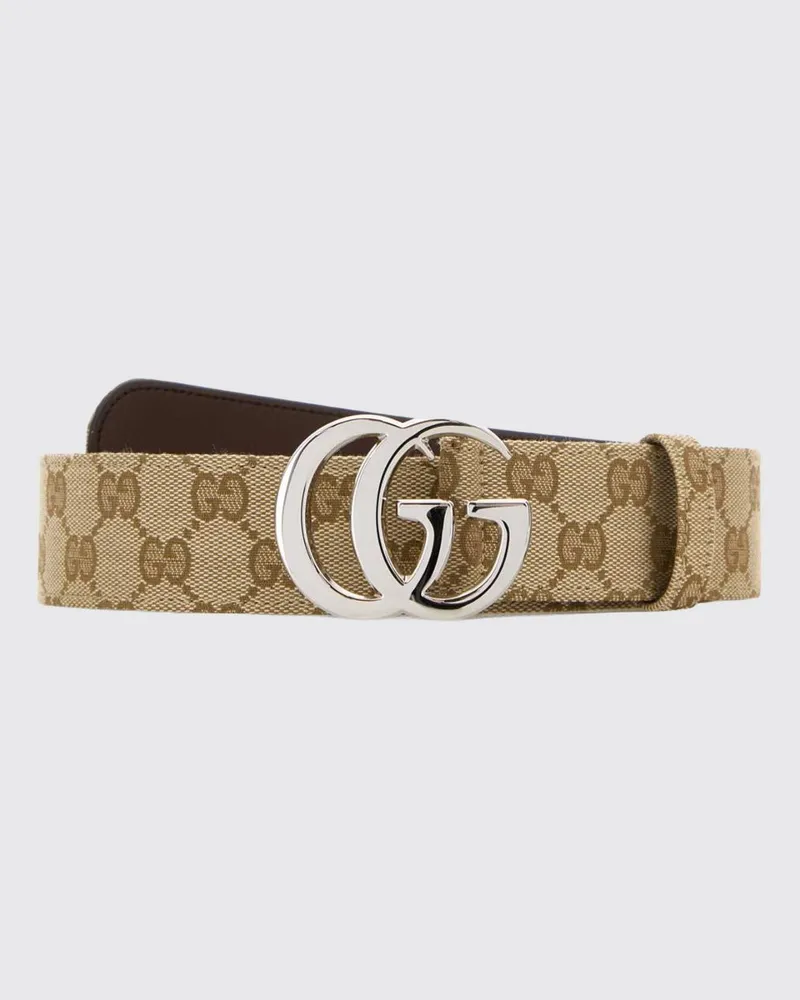 Gucci GG Marmont Gürtel aus Canvas mit ineinandergreifender Monogramm-Schnalle Braun