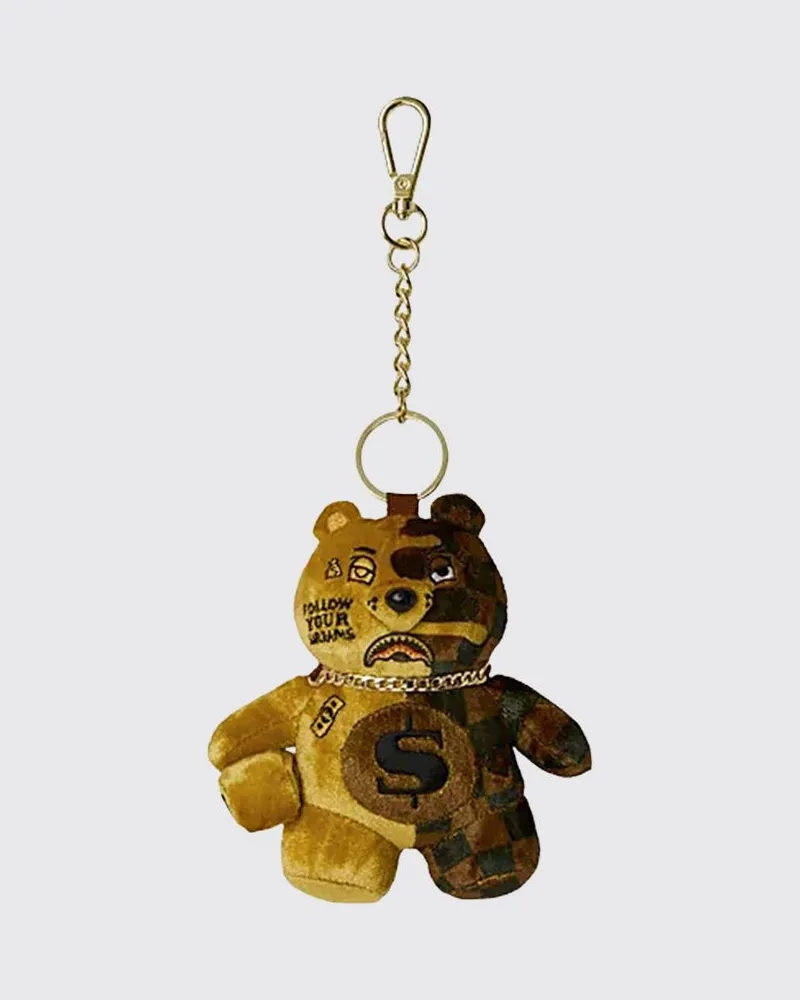 Sprayground Teddybär-Schlüsselanhänger aus Fleece mit Grafikdruck und Karabinerhaken Bunt