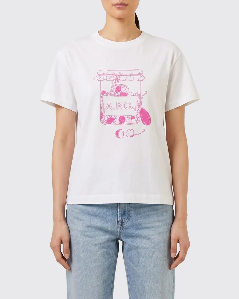 A.P.C. Bedruckte Baumwoll-T-Shirts Weiß