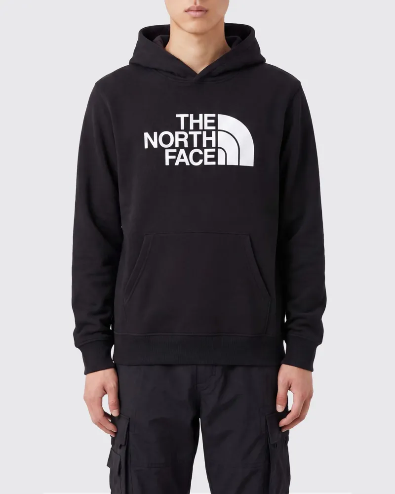 The North Face Hoodie aus Baumwollmischung mit Kängurutasche und Logo Schwarz