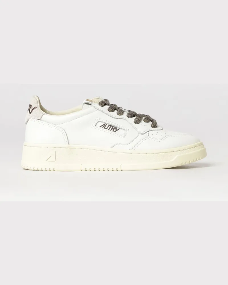 AUTRY Medalist Low Bicolor-Ledersneaker mit perforierter Spitze Braun