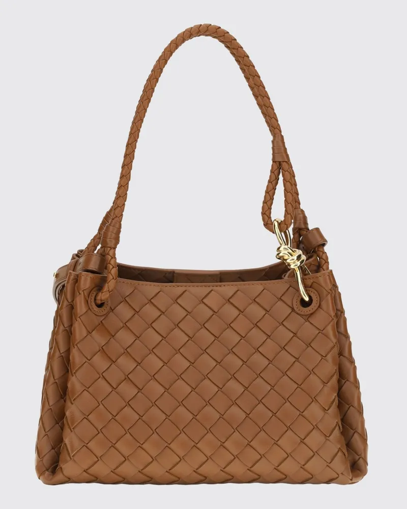 Bottega Veneta Parachute Schultertasche aus Intrecciato-Lammleder Kaffee