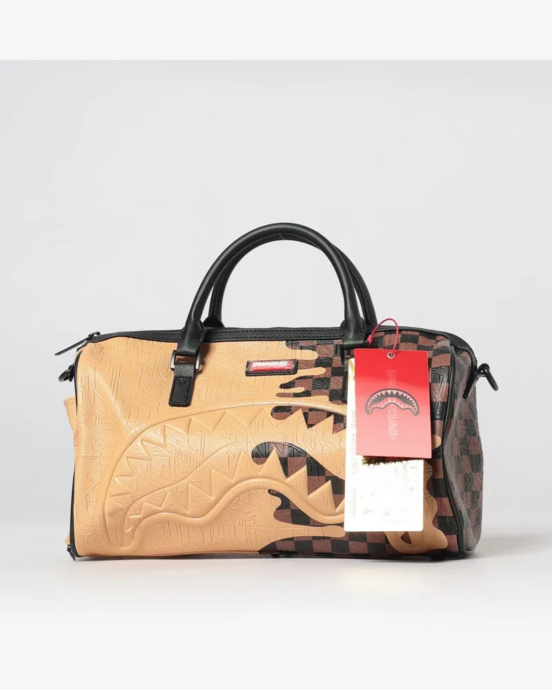 Sprayground Henny Melt Mini-Reisetasche von aus beschichteter Baumwolle mit Karomuster Braun